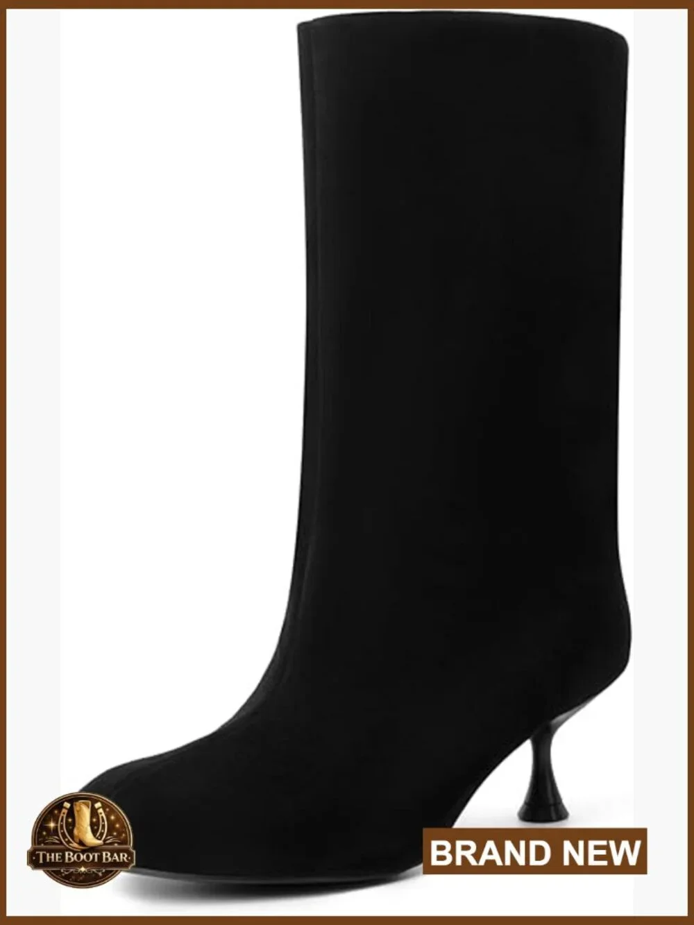 Wide Calf Suede Ankle Boots with Kitten Heel Slip-On Comfort